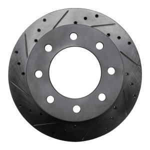 Chevrolet Silverado 1500 Brake Rotor (1) - Rear Left - R1 Concepts - Drilled & Slotted - Black - `03-`05